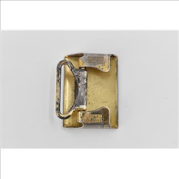 Sterling Silver Hickok R Monogram 10k Pin Striped Vintage Belt Buckle