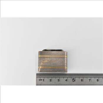 Sterling Silver Hickok R Monogram 10k Pin Striped Vintage Belt Buckle