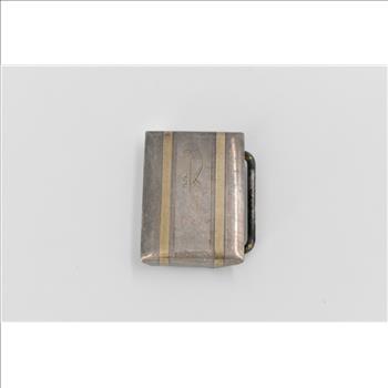 Sterling Silver Hickok R Monogram 10k Pin Striped Vintage Belt Buckle