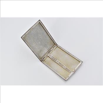 Sterling Silver International 14k Plated Inlay Antique Cigarette Case