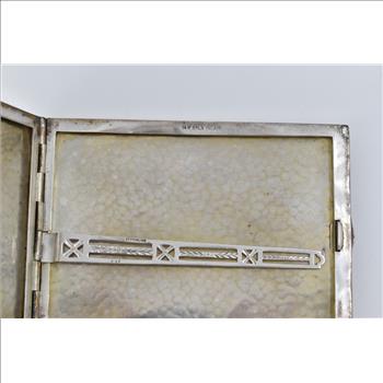 Sterling Silver International 14k Plated Inlay Antique Cigarette Case