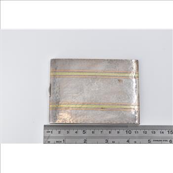 Sterling Silver International 14k Plated Inlay Antique Cigarette Case