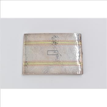 Sterling Silver International 14k Plated Inlay Antique Cigarette Case