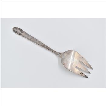 Sterling Silver Intn't Northern Lights Medium Solid Cold Meat Serving Fork