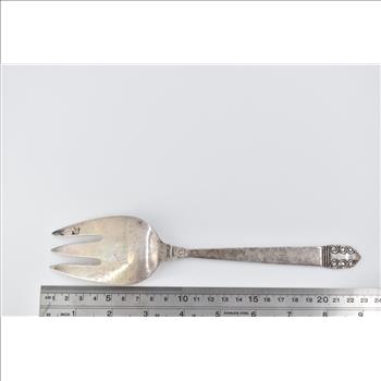 Sterling Silver Intn't Northern Lights Medium Solid Cold Meat Serving Fork