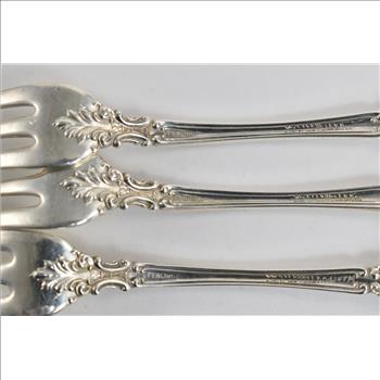 Sterling Silver J E Caldwell Louis XIV Pattern Dessert Fork Set (5 pieces)