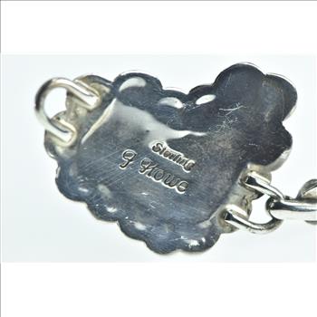 Sterling Silver J Howe Black Onyx Cowboy Boot Bangle Bracelet 7