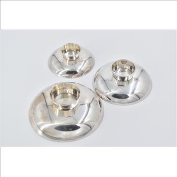 Sterling Silver Japanese Ceremonial Sake Cups Sakazuki (3 pcs)