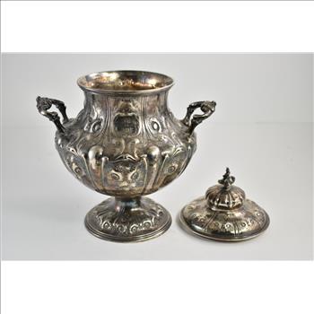 Sterling Silver JD Caldwell & Co Ornate Sunflower Lidded Sugar