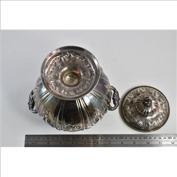 Sterling Silver JD Caldwell & Co Ornate Sunflower Lidded Sugar