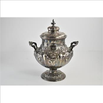 Sterling Silver JD Caldwell & Co Ornate Sunflower Lidded Sugar