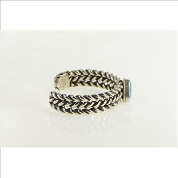 Sterling Silver Jerry N Platero Native American Turquoise Bracelet 6.5