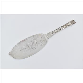 Sterling Silver Justis & Armiger Antique Rose Fish Server