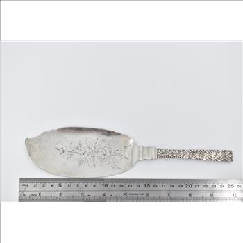 Sterling Silver Justis & Armiger Antique Rose Fish Server