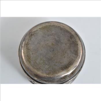 Sterling Silver K R H Monogram Ornate Repousse Pill Box