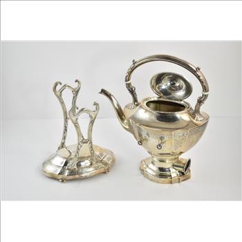 Sterling Silver Kensington Int'l. Teapot With Stand Electric Burner