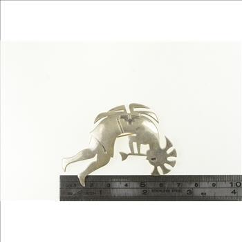Sterling Silver Kokopelli Hopi Fertility Symbol Pin/Brooch