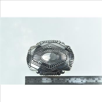 Sterling Silver Leon Martinez Navajo Ornate Native American Belt Buckle