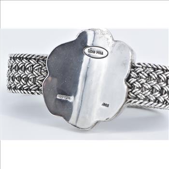 Sterling Silver Lois Hill Ornate Flower Woven Chain Filigree Bracelet 6