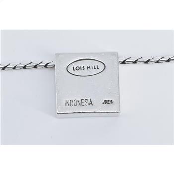 Sterling Silver Lois Hill Square Designer Dot Paisley Chain Necklace 19