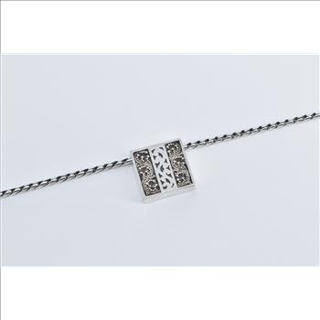 Sterling Silver Lois Hill Square Designer Dot Paisley Chain Necklace 19