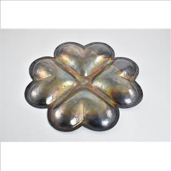 Sterling Silver Maciel Clover Serving Platter Entertaining Tray