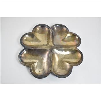 Sterling Silver Maciel Clover Serving Platter Entertaining Tray