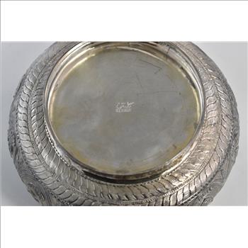 Sterling Silver Malaysian Ornate Provincial Repousse Bowl