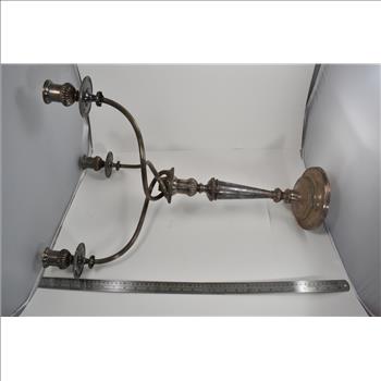 Sterling Silver Massive Ornate Swirl Candelabra