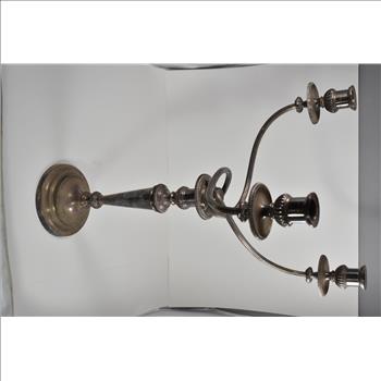 Sterling Silver Massive Ornate Swirl Candelabra