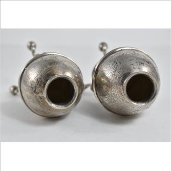 Sterling Silver Mate Heater Tea Set Ornate Set (2x)