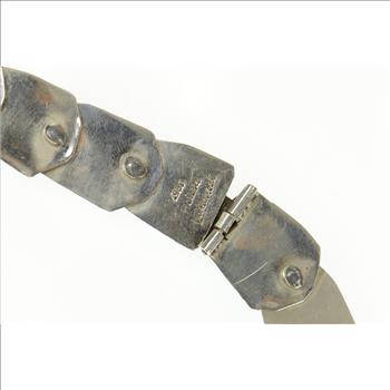 Sterling Silver Melesio Villarreal Taxco Enamel Ornate Snake Necklace 16