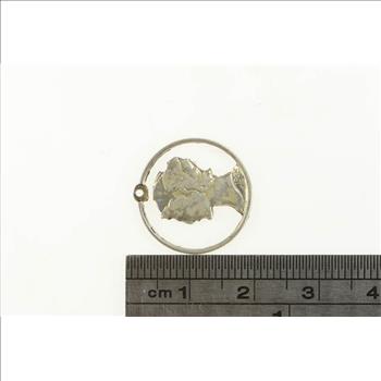 Sterling Silver Mercury Dime Cut Out Coin Artisan Charm/Pendant