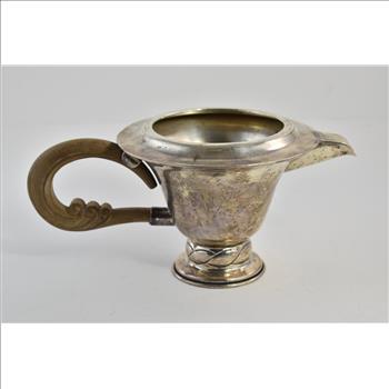 Sterling Silver Mexican K Monogram Wood Handled Pitcher