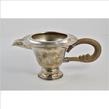 Sterling Silver Mexican K Monogram Wood Handled Pitcher