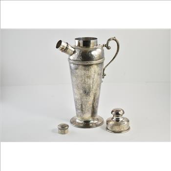 Sterling Silver Mid Century Colombian Hammered Martini Shaker