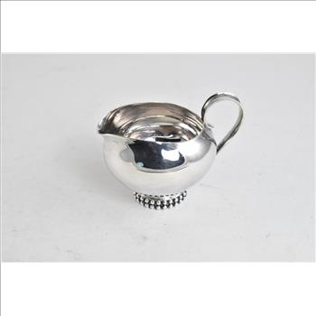 Sterling Silver Mid Century Dot Trimmed Coffee Creamer