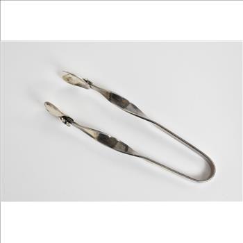 Sterling Silver Mid Century Floral Ice Serving Tongs