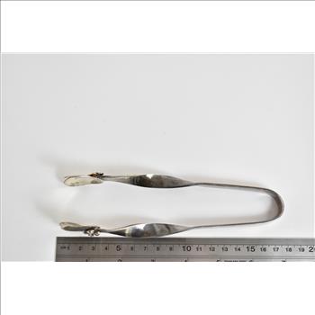 Sterling Silver Mid Century Floral Ice Serving Tongs