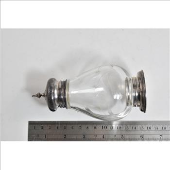 Sterling Silver Mid Century Glass Salt Pepper Shaker