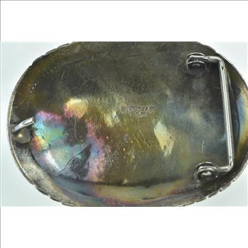 Sterling Silver Mike Thomas Jr Navajo Coral Turquoise Belt Buckle