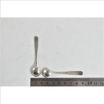 Sterling Silver Monogram H R K Mid Century Salt Spoon Set (3pcs)