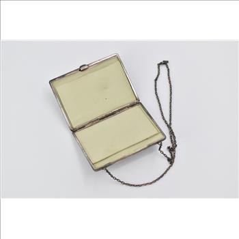 Sterling Silver Monogrammed Coin Purse Silk Lined Wallet Clutch