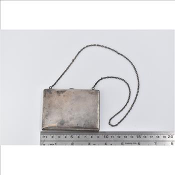 Sterling Silver Monogrammed Coin Purse Silk Lined Wallet Clutch