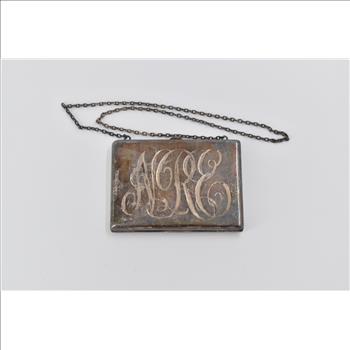 Sterling Silver Monogrammed Coin Purse Silk Lined Wallet Clutch