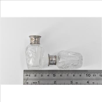 Sterling Silver Mother of Pearl Cut Crystal Salt & Pepper Shaker (2 pcs)