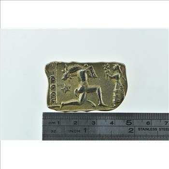 Sterling Silver Mythology Satyr Ornate Statement Pin/Brooch