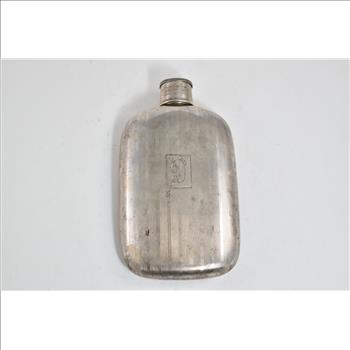 Sterling Silver Napier Sterling D Monogram Flask & Shot Glass
