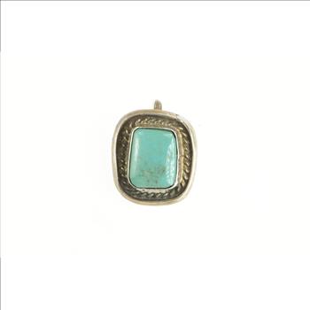 Sterling Silver Native American Artisan Turquoise Pendant