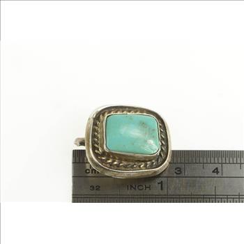 Sterling Silver Native American Artisan Turquoise Pendant